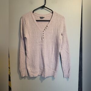 Denver Hayes Light Pink  V-Neck Sweater, Size Large